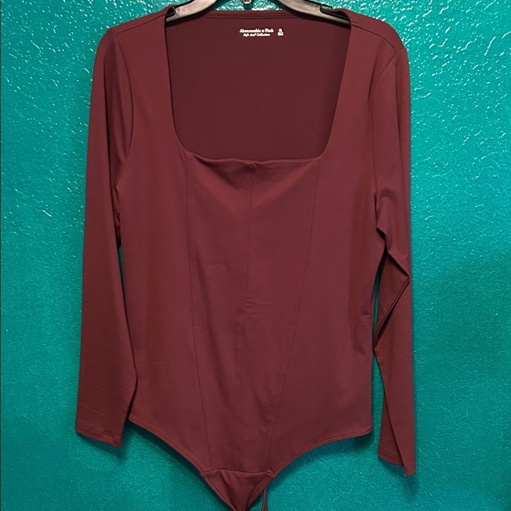 Abercrombie & Fitch long Sleeve Burgundy Bodysuit